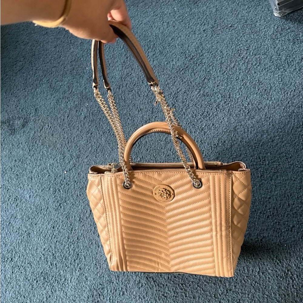Guess Beige Quilted Shoulder Bag